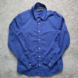 Nautica Blue Logo Print Button Down